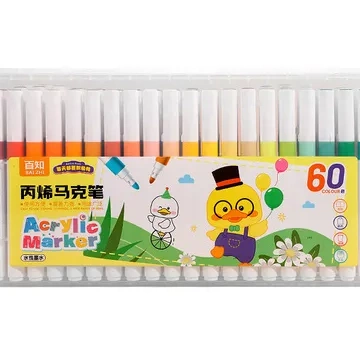 彩色丙烯色颜料笔防水马克笔
