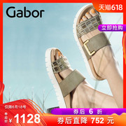 GABOR嘉步19SS春夏季新款舒适羊反绒磨砂平跟低帮女拖鞋23740