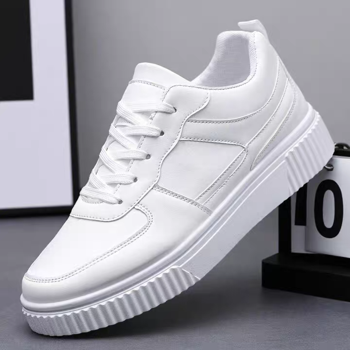 极简小白鞋男2025百搭厚底休闲板鞋韩版潮流运动鞋男士低帮平底鞋