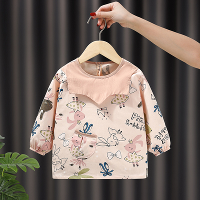 春秋纯棉宝罩衣儿童围裙防