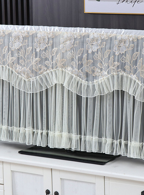 盖电视机防尘罩套55寸65寸75寸85电视剧遮盖布2025年新款盖巾蕾丝