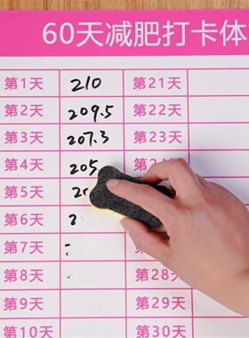 60天100天计划表自律打卡表健康可擦写自我管理体重记录