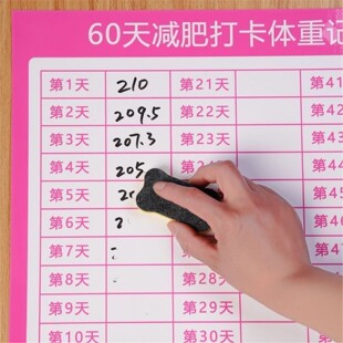 60天100天计划表自律打卡表健康可擦写自我管理体重记录