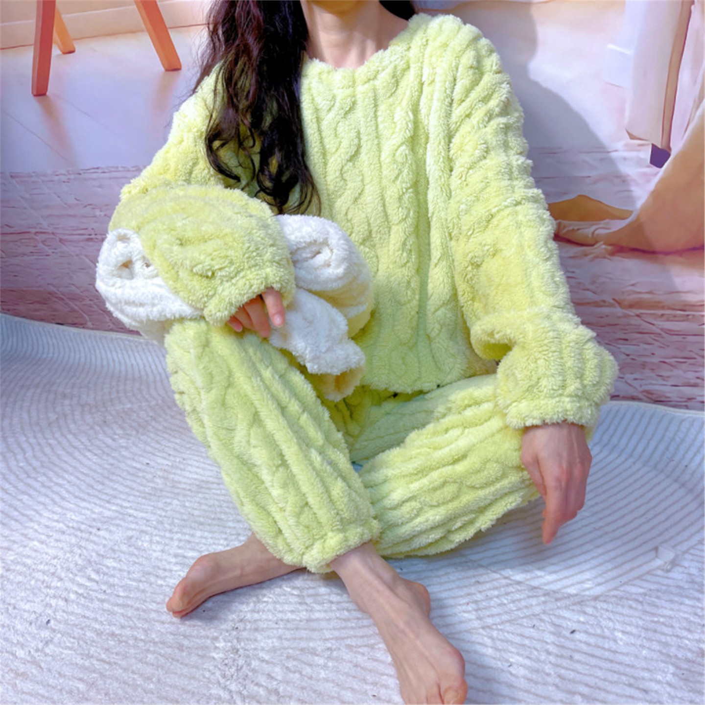 珊瑚绒睡衣套装加厚女秋冬