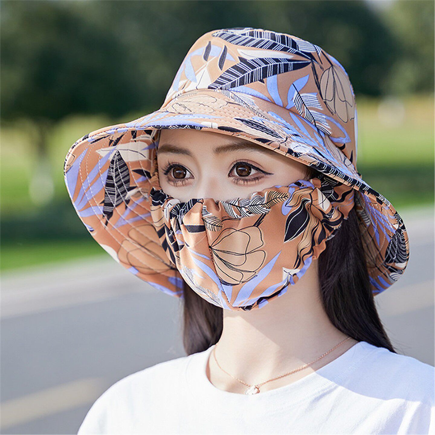 帽子口罩一体防晒女夏太阳