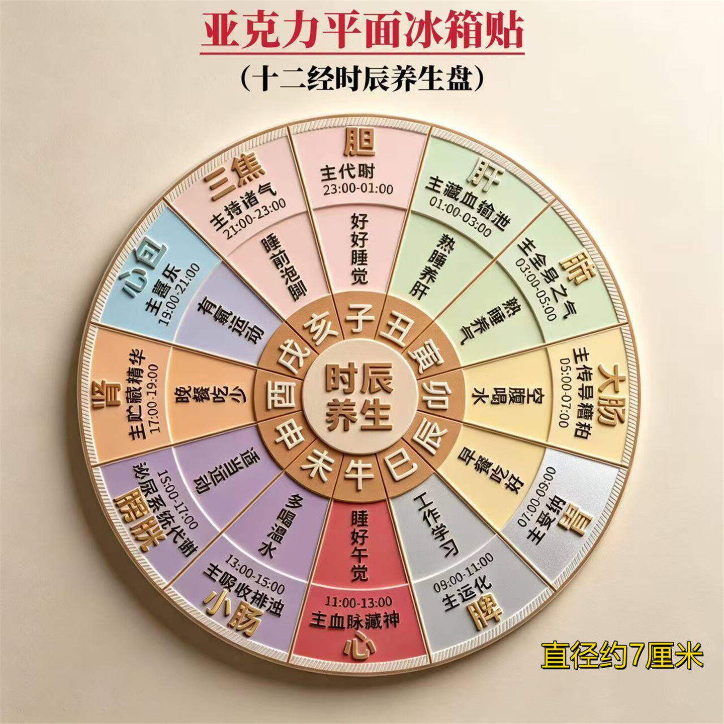 24小时作息对照表冰箱贴中