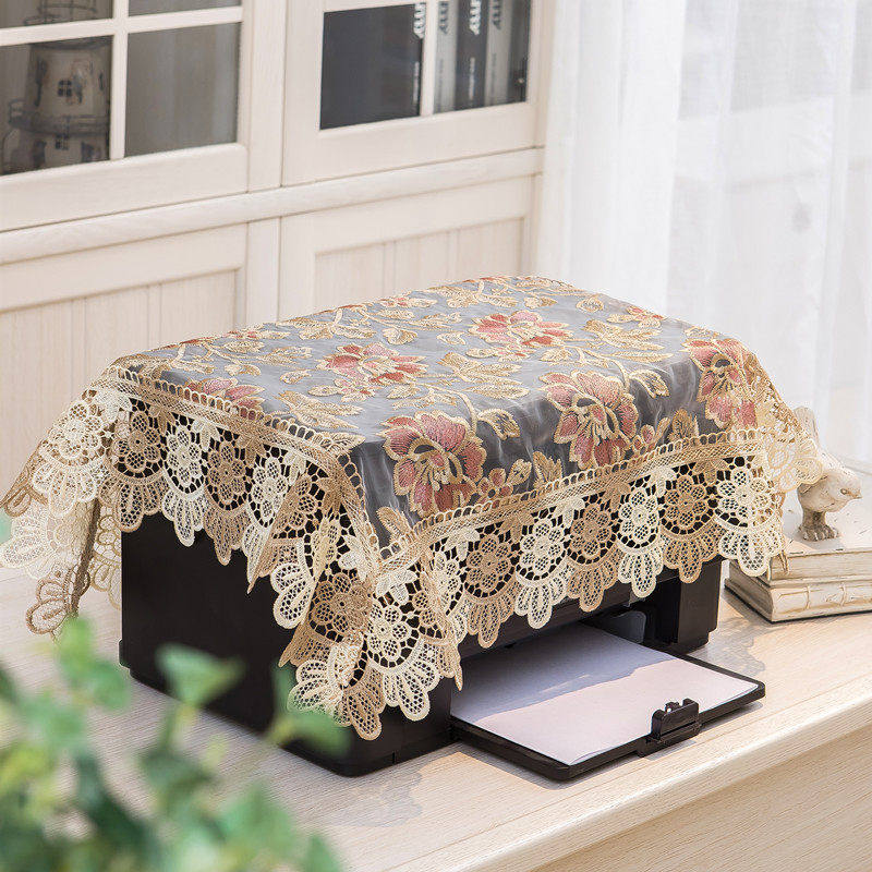 茶具茶杯布长方形盖茶盘的防尘罩打印机传真机盖布蕾丝遮灰盖巾