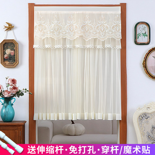 蕾丝门帘遮挡帘半帘2025新款高级感隔断帘卧室家用纱帘卫生间门帘