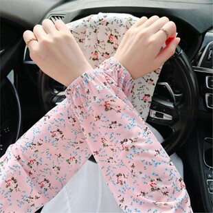 弹力护手臂长款 女夏季 手袖 干活骑车宽松大码 套 新款 袖 碎花冰丝冰袖