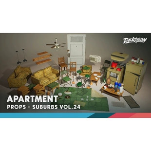 UE5.1老旧客厅家具冰箱Suburbs VOL.24 - Apartment (Nanite and