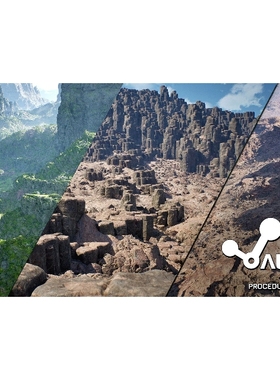 UE5.6自动PCG程序化岩石悬崖地形AutoEnv Procedural Rock Cliffs