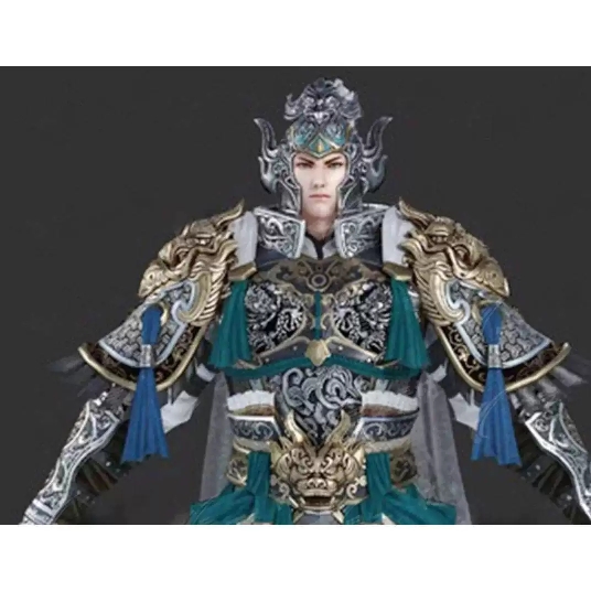 PBR古代武将将军山文甲武士盔甲PBR人物角色fbx3D模型3dmax c4d