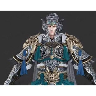 PBR古代武将将军山文甲武士盔甲PBR人物角色fbx3D模型3dmax c4d