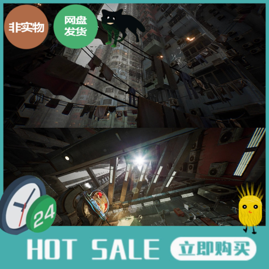 UE5虚幻5香港旧城区房屋走廊拉面馆室内场景环境Hong Kong Ramen