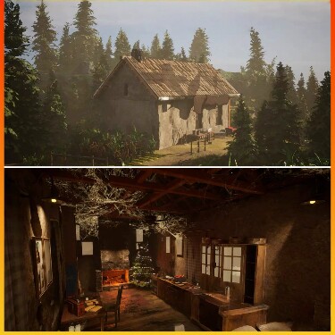 UE5森林小房屋室内Whispering Cottage Forest Cabin Environment