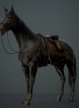 真实写实马模型材质 hourse FBX 3dmax