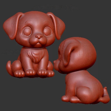 小狗生肖狗萌宠三维立体图圆雕图stl文件雕刻3d打印模型3476