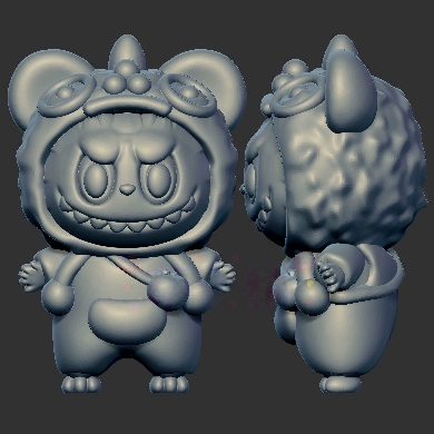 史迪仔拉布布三维立体图3d打印stl文件圆雕图雕刻机3d模型2326