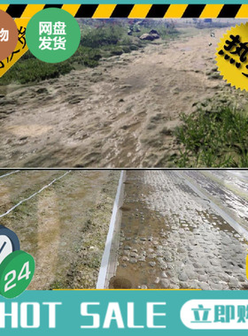 UE4虚幻4.27 马路蓝图道路Spline泥土Road公路写实地砖泥泞