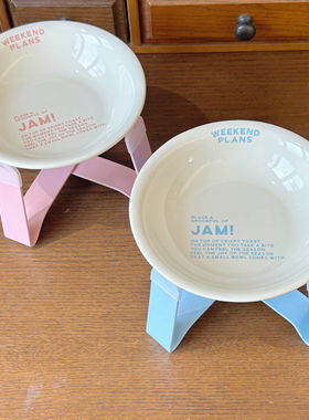 韩国JAM宠物果酱餐前碗餐前盘ins碗猫狗粮碗陶瓷碗罐头碗不黑下巴