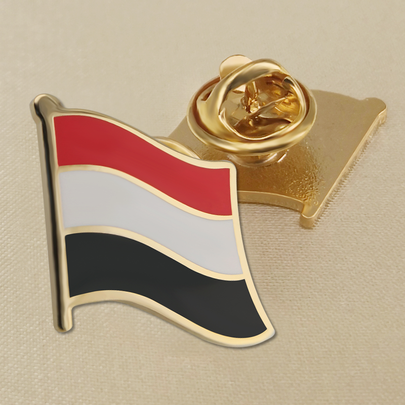 珐琅工艺也门国旗徽章胸章高档配饰