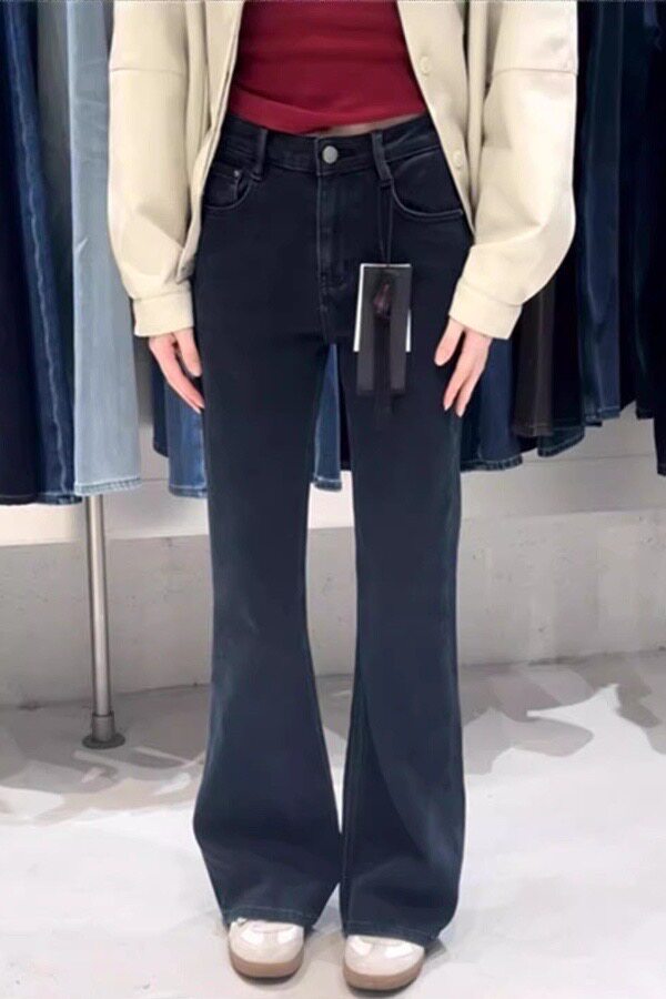 代嘉儿2026春季新款韩版高腰显瘦微喇J363女宽松喇叭拖地长裤子