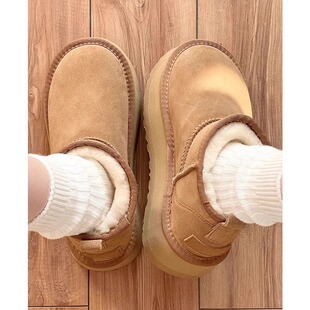 桑坡村加绒加厚保暖大鞋 皮毛一体2025新款 子1221w 冬季 厚底靴女款