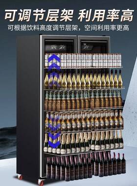 南极人网红啤酒柜饮料柜酒水展示柜冷藏冰柜商用冷柜三门酒吧冰箱
