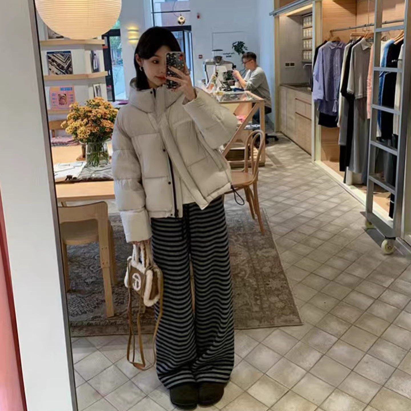 实拍！冬自带氛围感波浪条纹阔腿加厚加绒松紧腰卫裤休闲裤11121,女装/女士精品,休闲裤,淘宝优惠券,粉丝福利购,淘宝优惠卷