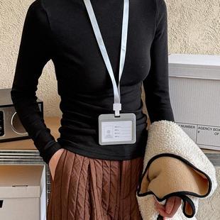 T恤内搭加绒打底衫 长袖 女2835 秋冬保暖堆堆领纯色软糯修身 实拍