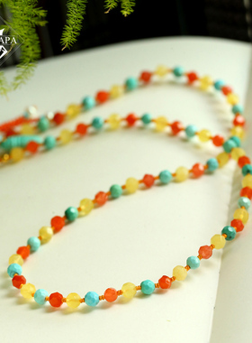 MYPAPA彩多宝绿松石南红玛瑙蜜蜡