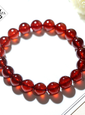 阳光的宠儿MYPAPA水晶彩宝毕业级玻璃体橙色石榴石单圈手串手链