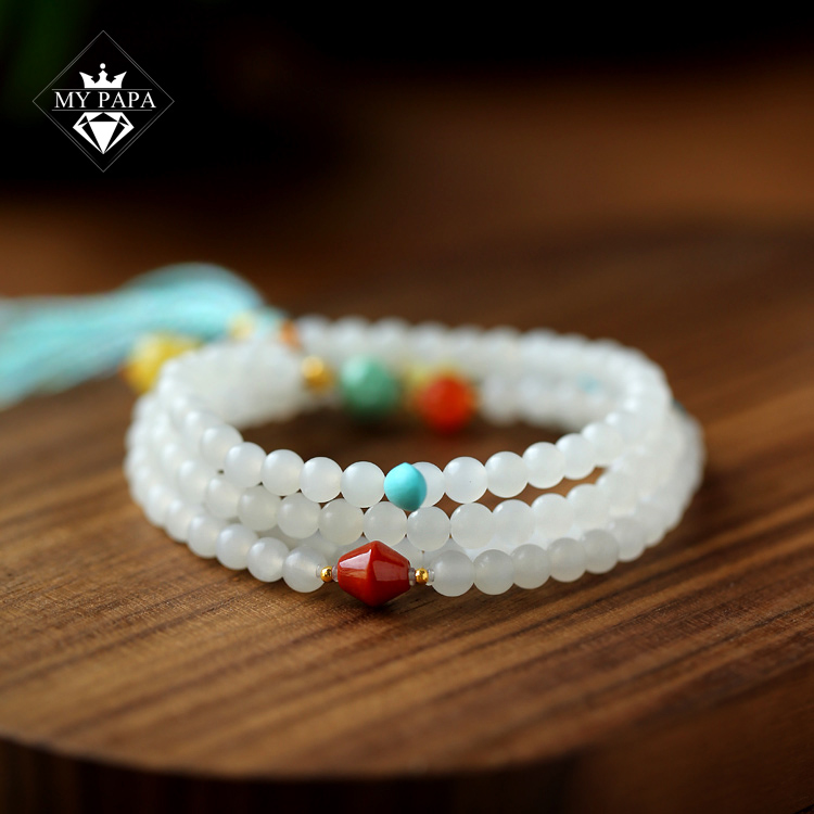 MYPAPA羊脂白和田玉手链