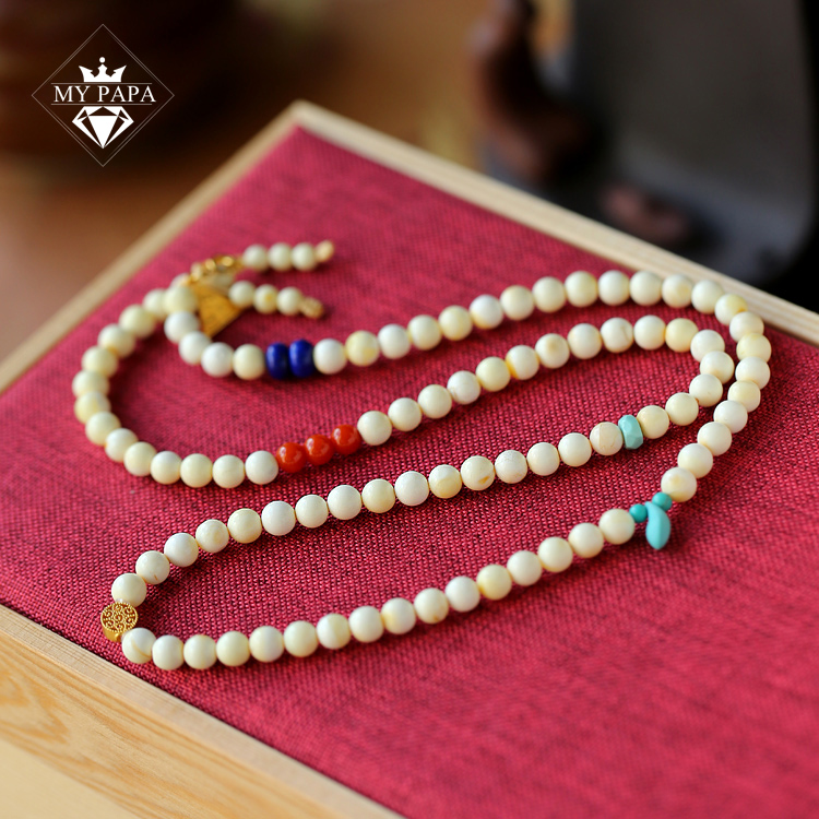 MYPAPA琥珀蜜蜡白蜜蜡手链