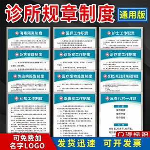 个体诊所规章制度口腔门诊中西医医保药店管理医疗kt板雪弗板包边