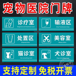 宠物医院诊室科室牌门牌动物门诊所狗猫提示洗护住院美容寄养标识