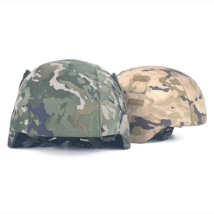 新式 布罩防护定制帽套 头盔套M19头盔布套战术头盔罩带反光贴伪装