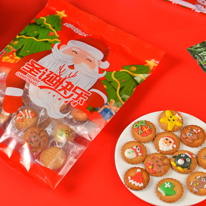 山姆必买厂家直销卡通可爱圣诞饼干裱花糖霜小饼干独立小包装圣诞