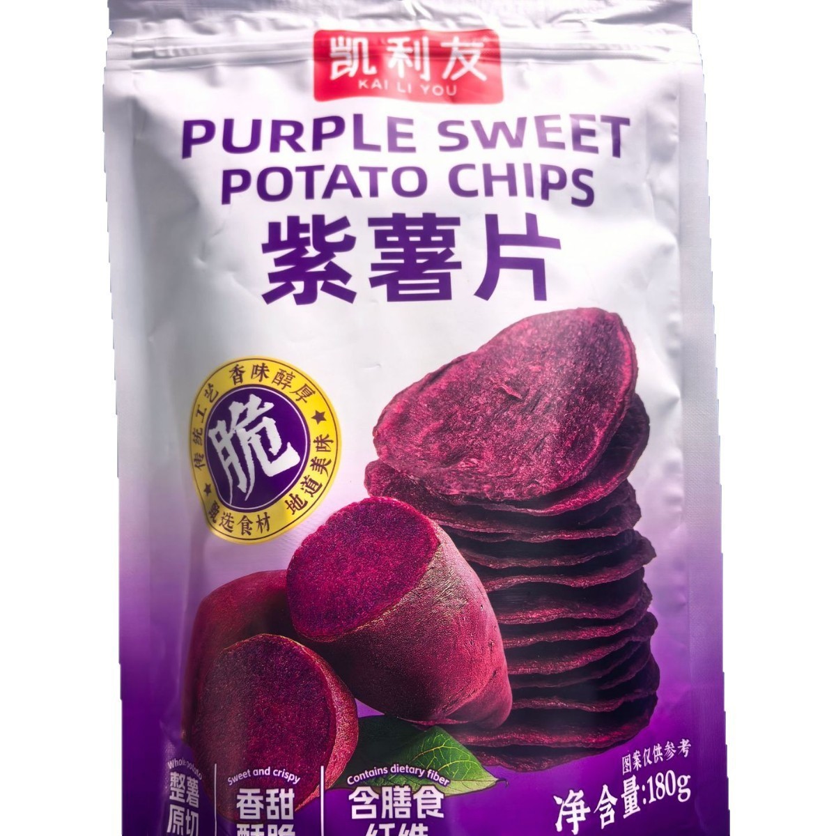 山姆必买紫薯片 酥脆180克香脆地瓜片红薯干袋装番薯干鲜切工艺