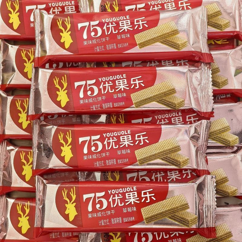 山姆必买威化饼干零食网红夹心早餐代餐水果草莓奶酪味整箱小包装