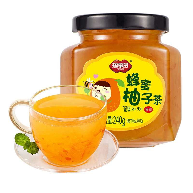 山姆冠必买福事多240g蜂蜜柚子茶柠檬百香果茶多种口味瓶装蓝莓果