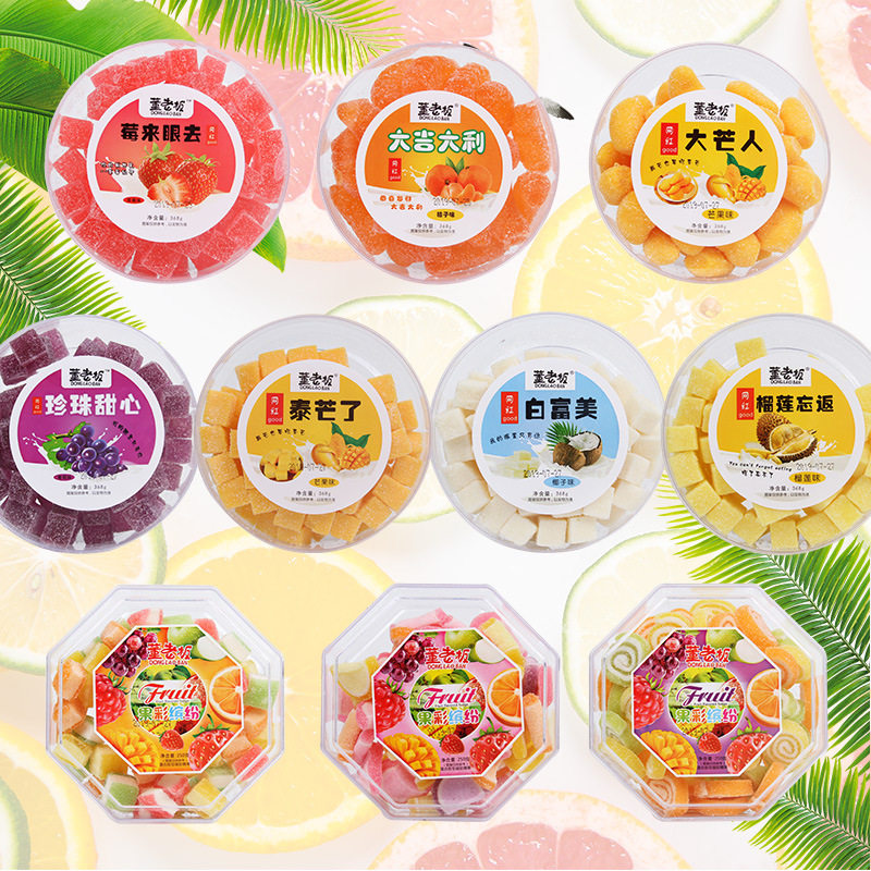 山姆冠必买董老板泰芒了芒果味椰子味榴莲味水果软糖软糕386g/盒
