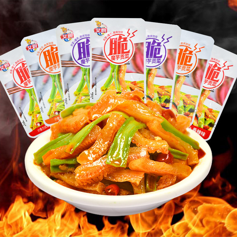 山姆冠必买艾妍魔芋贡菜香辣味蒜香味酸辣味酱腌菜零食解馋追剧食