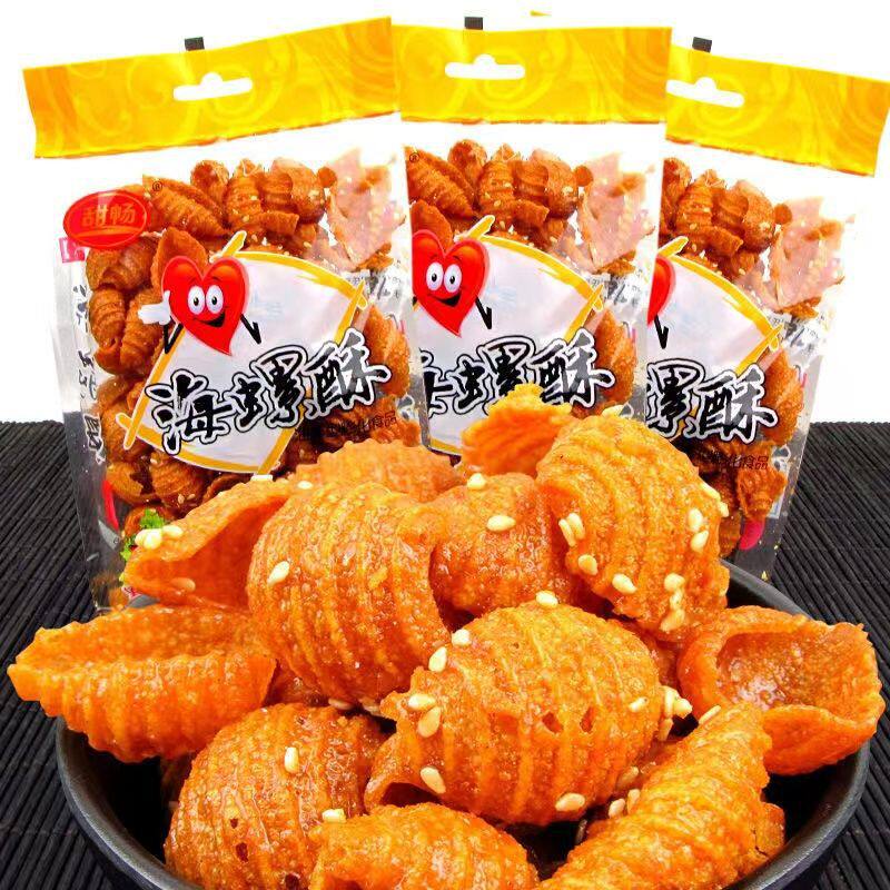 山姆冠必买甜畅海螺酥大包香甜尖叫麻辣鱼卷咔嚓脆膨化食品休闲小