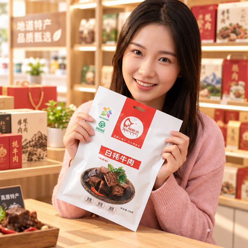 山姆冠必买闹格尔天祝白牦牛肉小袋装即食清真食品零食工厂 代发