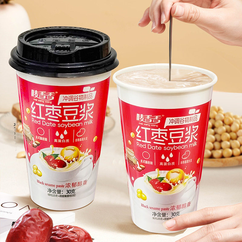 山姆冠必买唛香香红枣豆浆杯装营养早餐代餐速溶豆浆粉原味甜味豆