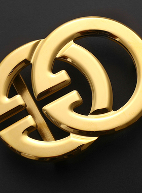 腰带卡扣男皮带扣头不锈钢平滑扣高档大牌配件压板扣裤带卡子ck