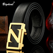 Z扣头商务不锈钢自动扣皮带男士 腰带男内穿式 真皮层牛皮韩版 潮裤