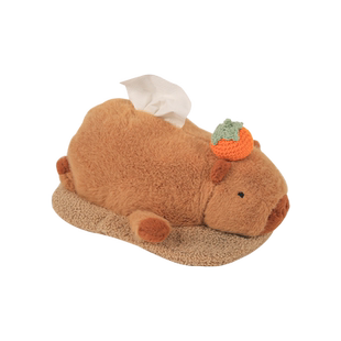 车载纸巾盒挂式中控台扶手箱抽纸盒2026新款女卡皮巴拉汽车竹炭包