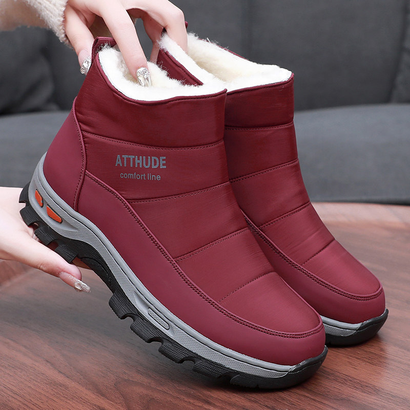 老北京布鞋女棉鞋冬中老年羊毛女鞋加绒保暖妈妈鞋软底防滑老人鞋